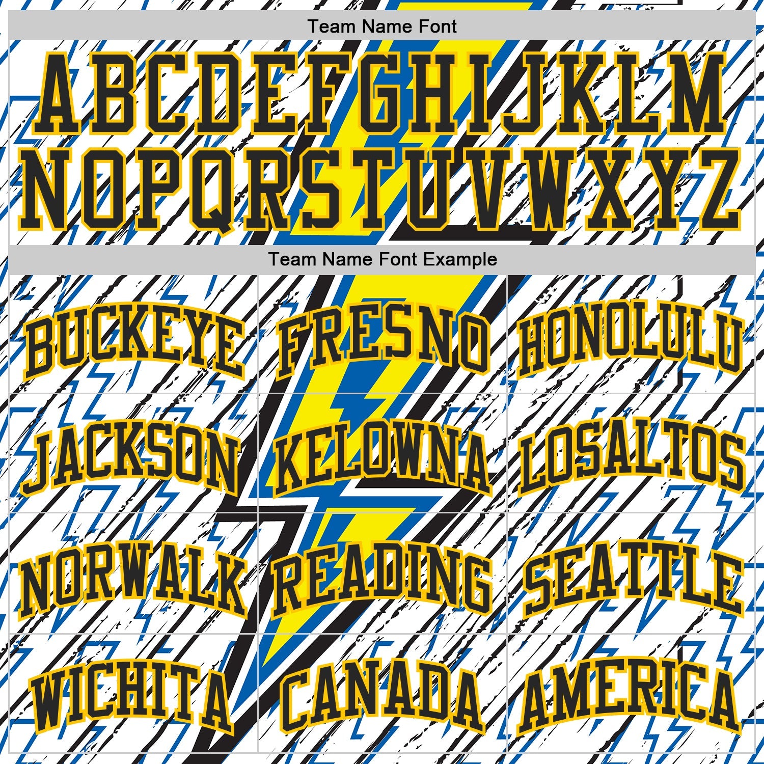 Custom White Black Blue-Yellow Geometric Lightning Round Neck Sublimation Basketball Uniform Jersey