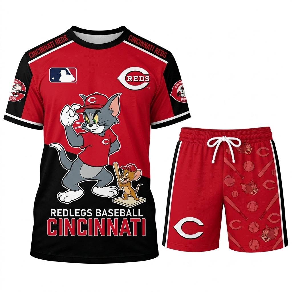 All USA Baseball Teams Inspired Fan Set, Graphic T-Shirt And Shorts Combo Outfit