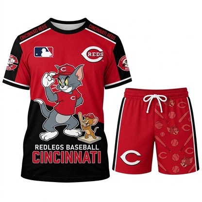 All USA Baseball Teams Inspired Fan Set, Graphic T-Shirt And Shorts Combo Outfit
