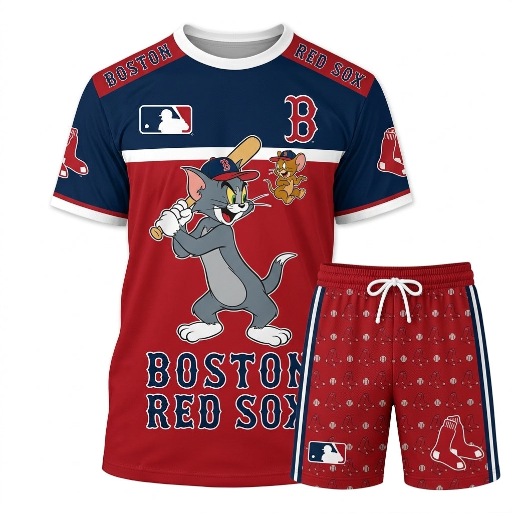 All USA Baseball Teams Inspired Fan Set, Graphic T-Shirt And Shorts Combo Outfit