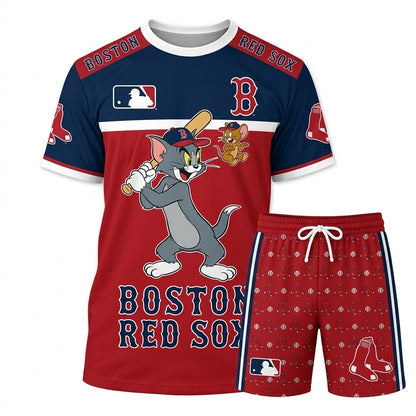 All USA Baseball Teams Inspired Fan Set, Graphic T-Shirt And Shorts Combo Outfit
