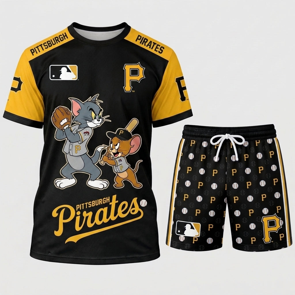 All USA Baseball Teams Inspired Fan Set, Graphic T-Shirt And Shorts Combo Outfit