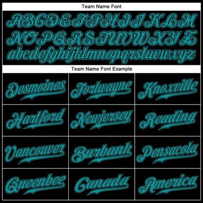 Custom Black Teal Authentic Baseball Jersey