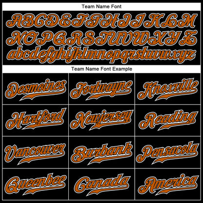 Custom Black Texas Orange-White Authentic Baseball Jersey