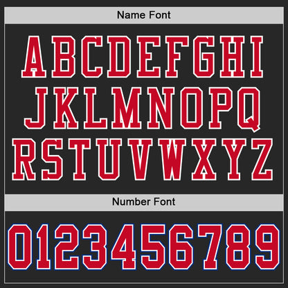 Custom Black Red-Royal Mesh Authentic Throwback Football Jersey