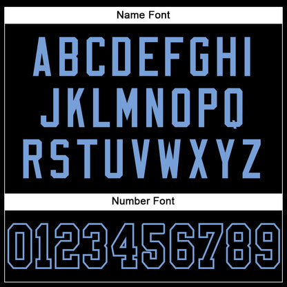 Custom Black Black-Light Blue Mesh Authentic Football Jersey