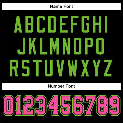 Custom Black Pink-Neon Green Mesh Authentic Football Jersey
