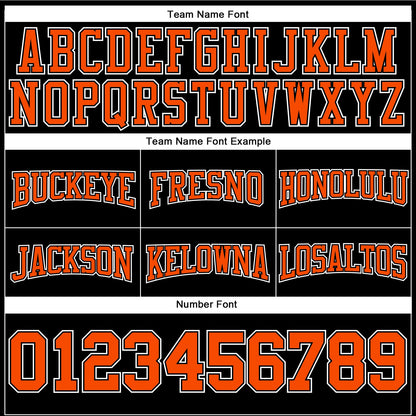 Custom Stitched Black Orange-White Football Pullover Sweatshirt Hoodie