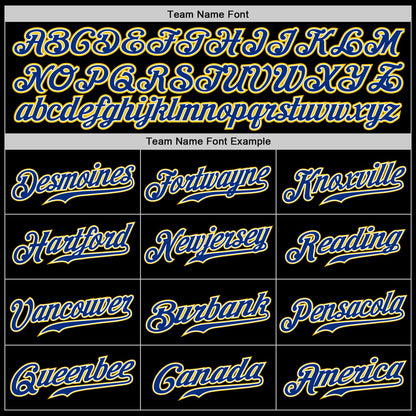 Custom Black Royal-Gold Authentic Baseball Jersey