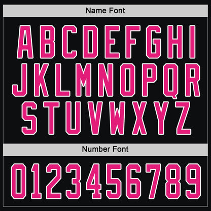 Custom Black Hot Pink-White Hockey Jersey