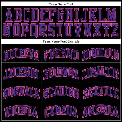 Custom Black Pink-Purple Authentic Throwback Basketball Jersey