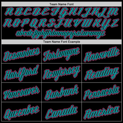 Custom Black Pink-Teal Authentic Baseball Jersey