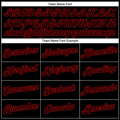 Custom Black Red Performance T-Shirt