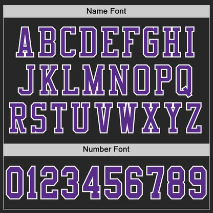 Custom Black Purple-White Mesh Authentic Football Jersey