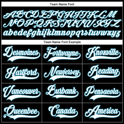 Custom Black White-Panther Blue Hockey Lace Neck Jersey