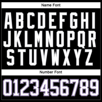 Custom Black White Purple-Gray Hockey Lace Neck Jersey
