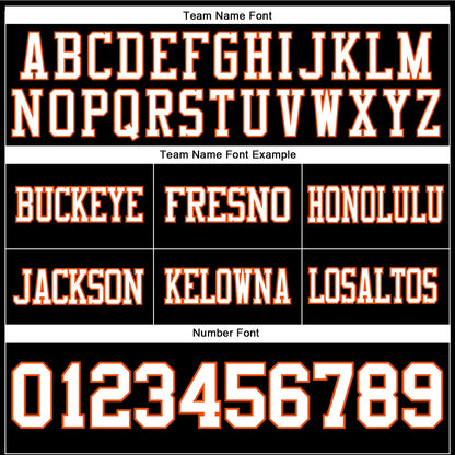 Custom Black White-Orange Authentic Football Jersey