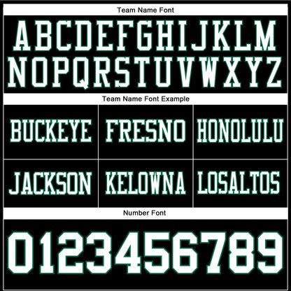 Custom Black White-Kelly Green Authentic Football Jersey