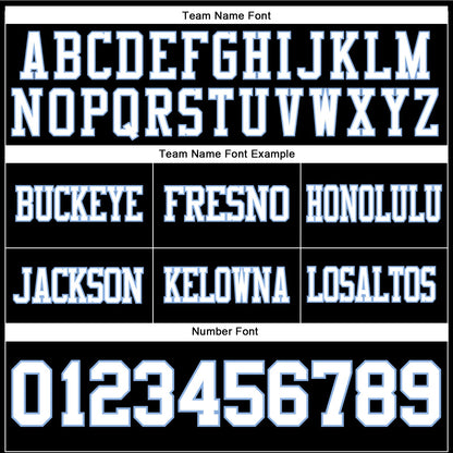 Custom Black White-Light Blue Authentic Football Jersey