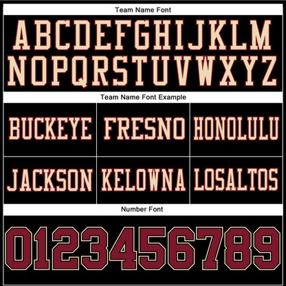 Custom Black Crimson-City Cream Authentic Football Jersey