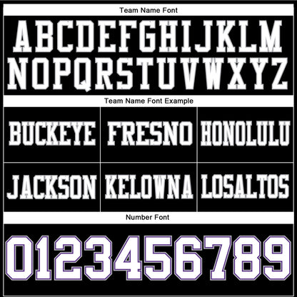 Custom Black White Purple-Gray Authentic Football Jersey