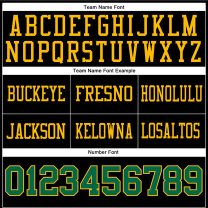 Custom Black Kelly Green-Gold Authentic Football Jersey