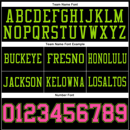 Custom Black Pink-Neon Green Authentic Football Jersey