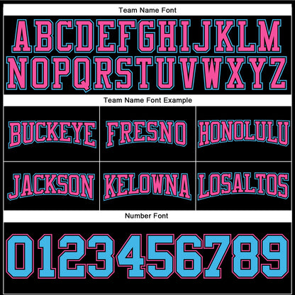 Custom Stitched Black Sky Blue-Pink Football Pullover Sweatshirt Hoodie