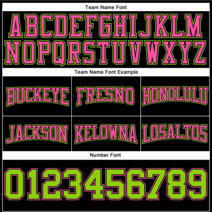 Custom Stitched Black Neon Green-Pink Football Pullover Sweatshirt Hoodie