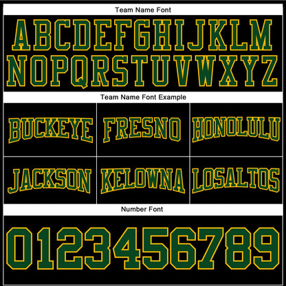 Custom Stitched Black Green-Gold Football Pullover Sweatshirt Hoodie