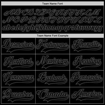 Custom Black Steel Gray Hockey Jersey