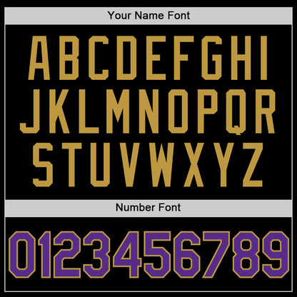 Custom Black Purple-Old Gold Authentic Basketball Jersey