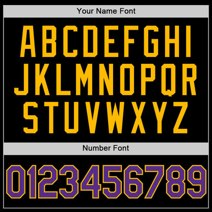 Custom Black Purple-Gold Authentic Basketball Jersey