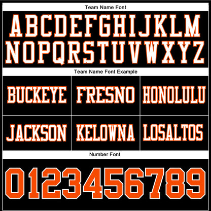 Custom Black Orange-White Authentic Football Jersey