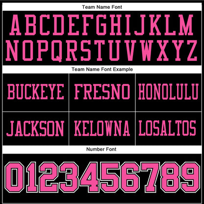 Custom Black Pink-White Authentic Football Jersey