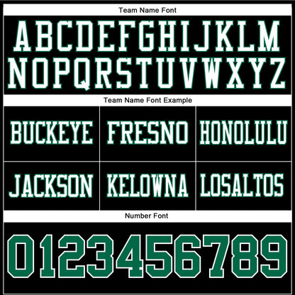 Custom Black Kelly Green-White Authentic Football Jersey