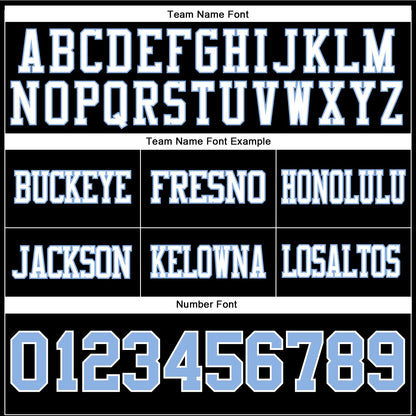 Custom Black Light Blue-White Authentic Football Jersey