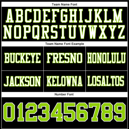 Custom Black Neon Green-White Authentic Football Jersey