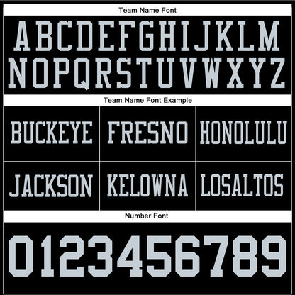 Custom Black Silver Authentic Football Jersey