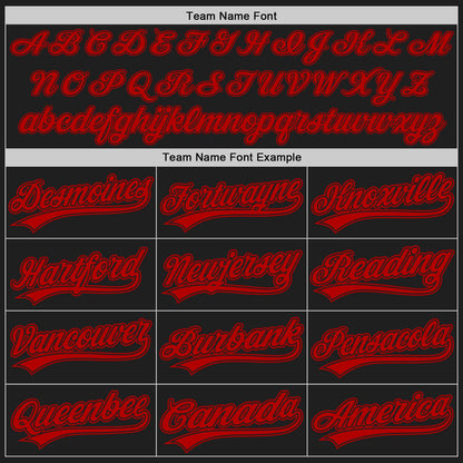 Custom Stitched Black Red Baseball Pullover Sweatshirt Hoodie