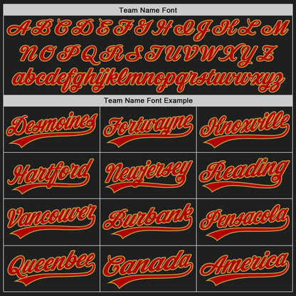 Custom Stitched Black Red-Old Gold Baseball Pullover Sweatshirt Hoodie