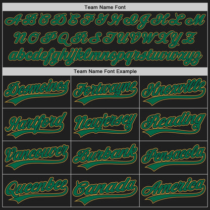 Custom Stitched Black Kelly Green-Old Gold Baseball Pullover Sweatshirt Hoodie