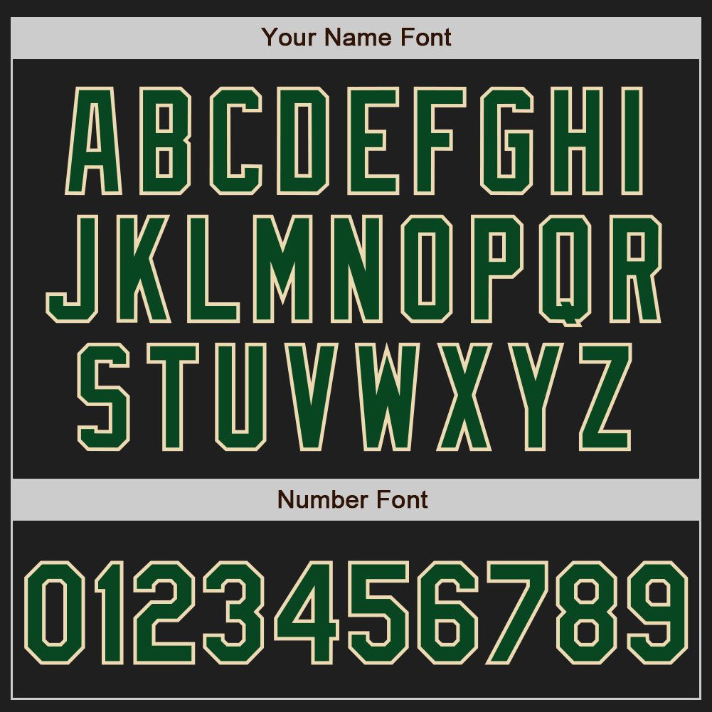 Custom Stitched Black Green-Cream Baseball Pullover Sweatshirt Hoodie