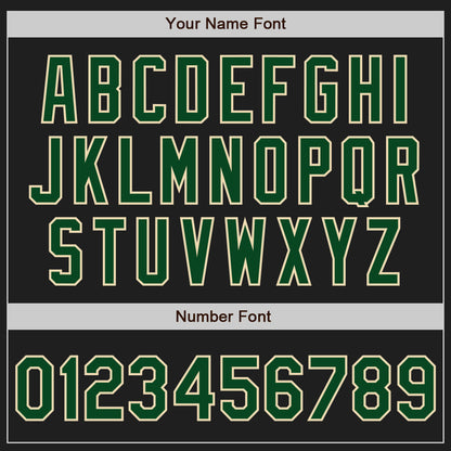 Custom Stitched Black Green-Cream Baseball Pullover Sweatshirt Hoodie