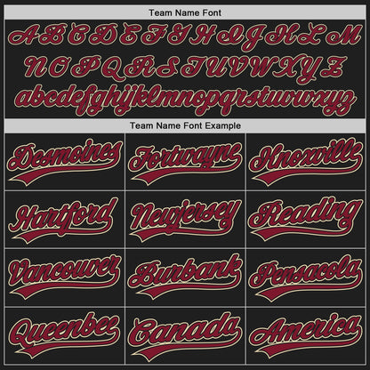 Custom Stitched Black Crimson-Cream Baseball Pullover Sweatshirt Hoodie