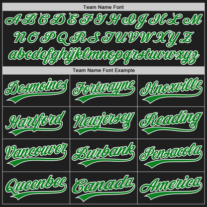 Custom Stitched Black Grass Green-White Baseball Pullover Sweatshirt Hoodie