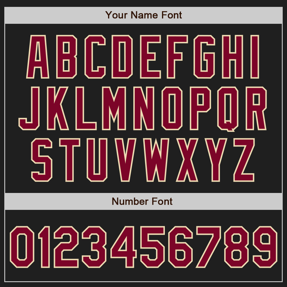 Custom Stitched Black Maroon-Cream Baseball Pullover Sweatshirt Hoodie