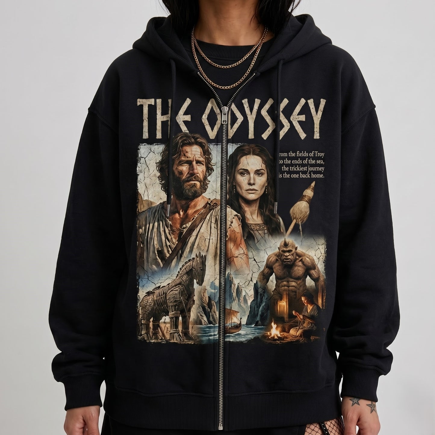 Greek Mythology Graphic Shirt — The Odyssey Inspired T-Shirt — Sweatshirt — Hoodie & Zip Hoodie — An - Custom Fan Apparel Image 8