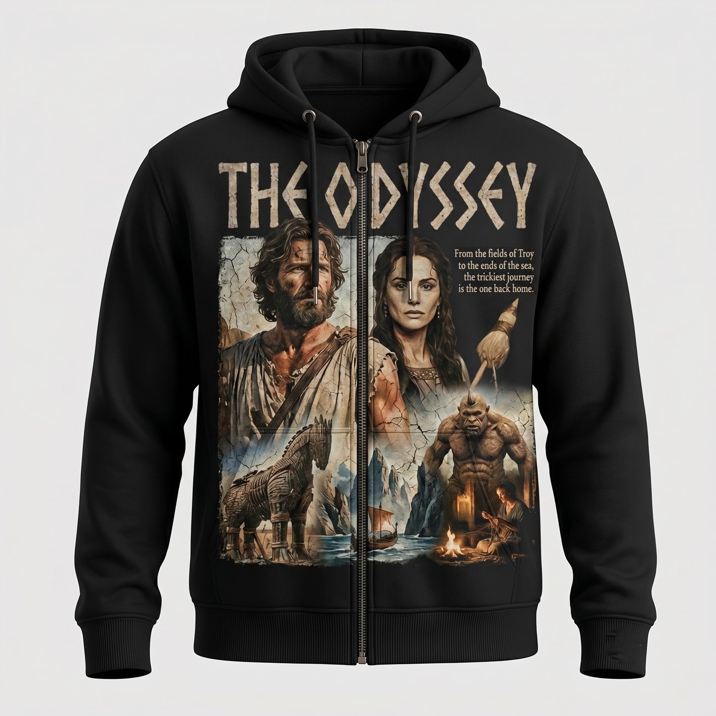 Greek Mythology Graphic Shirt — The Odyssey Inspired T-Shirt — Sweatshirt — Hoodie & Zip Hoodie — An - Custom Fan Apparel Image 7