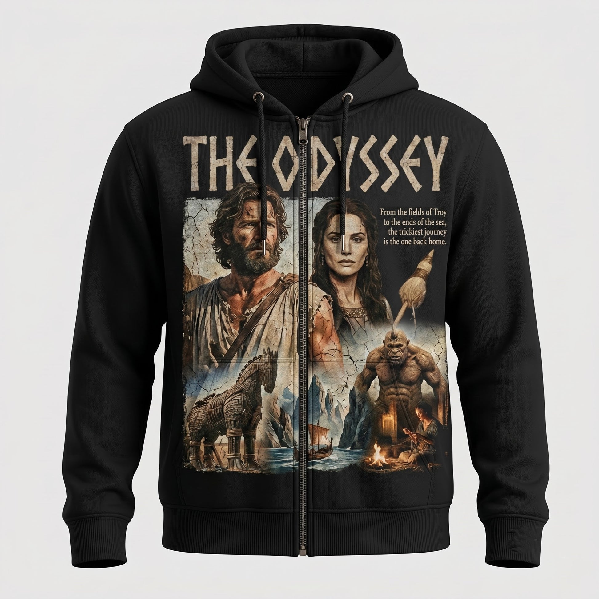 Greek Mythology Graphic Shirt — The Odyssey Inspired T-Shirt — Sweatshirt — Hoodie & Zip Hoodie — An - Custom Fan Apparel Image 7